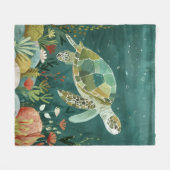 Couverture Polaire Serene Sea Turtle : Oasis sous-marine (Devant (Horizontal))