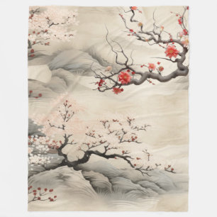 Couverture Polaire Serene Tranquillité thème japonais