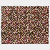 Couverture Polaire Série Bourgogne et Or Léopard Design 2 (Devant (Horizontal))