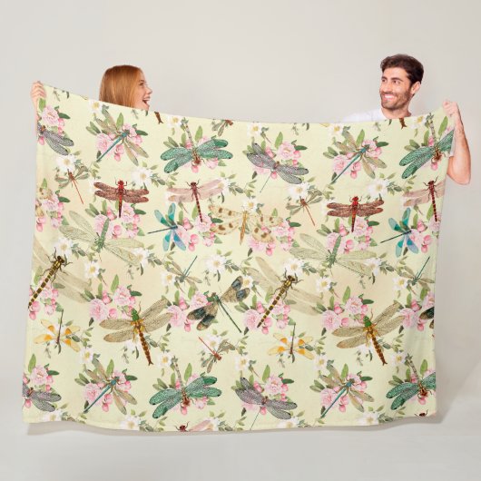 Couverture Polaire Série Libellules Vintage Design 14 (En situation)