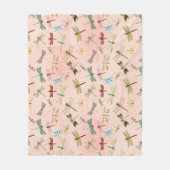 Couverture Polaire Série Libellules Vintage Design 3 (Devant)