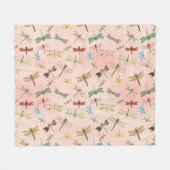 Couverture Polaire Série Libellules Vintage Design 3 (Devant (Horizontal))