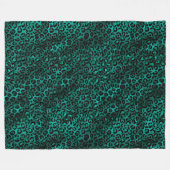 Couverture Polaire Série Teal et Or Design Léopard 5 (Devant (Horizontal))