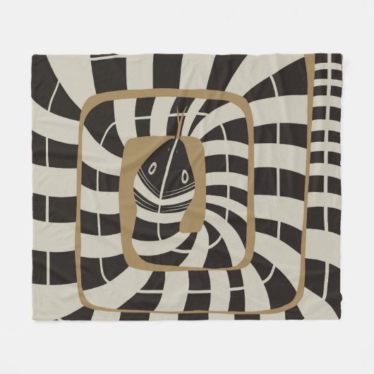 Couverture Polaire Serpent Abstrait rayé amusant dans les tons neutre (Devant (Horizontal))