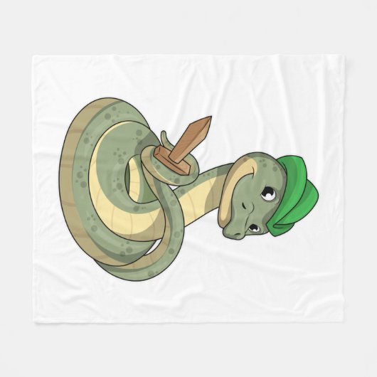 Couverture Polaire Serpent avec épée (Devant (Horizontal))