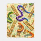 Couverture Polaire Serpent et échelle jeu classique plateau fun fleec (Devant)