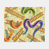 Couverture Polaire Serpent et échelle jeu classique plateau fun fleec (Devant (Horizontal))