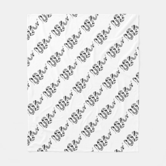 Couverture Polaire Serpent gris et silhouette gris clair (Devant)
