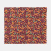 Couverture Polaire Serpent Luxe Motif - Le Lotus Blanc (Devant (Horizontal))