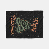 Couverture Polaire Serpent Noël Arbre de Noël Joyeux Christ (Devant (Horizontal))