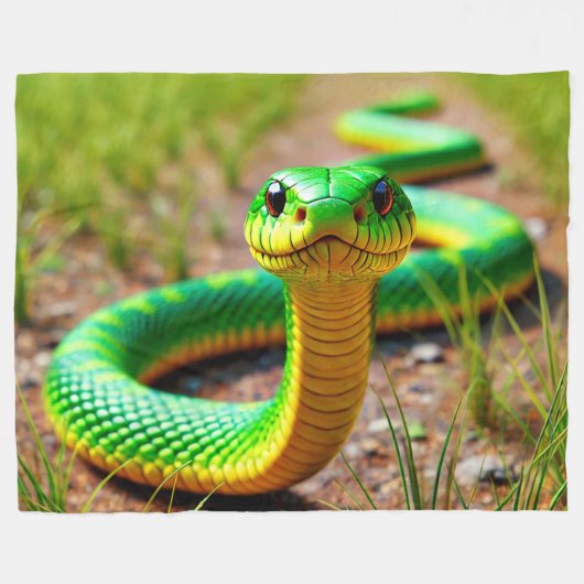 Couverture Polaire Serpent vert (Devant (Horizontal))