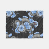Couverture Polaire Serpents et roses bleus (Devant (Horizontal))
