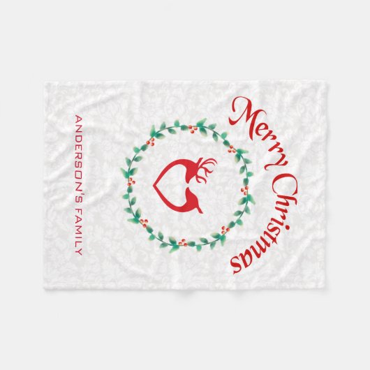 Couverture Polaire Serrure de Noël Et Cerfs (Devant (Horizontal))