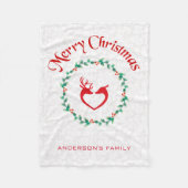 Couverture Polaire Serrure de Noël Et Cerfs (Devant)