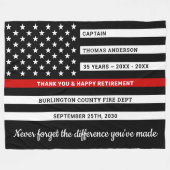 Couverture Polaire Service de retraite des pompiers Drapeau mince de (Devant (Horizontal))