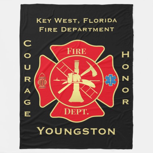 Couverture Polaire Service des incendies Emblem Courage Design d'honn (Devant)