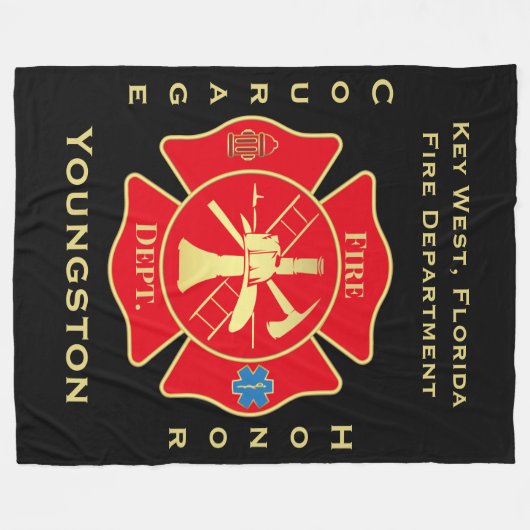 Couverture Polaire Service des incendies Emblem Courage Design d'honn (Devant (Horizontal))
