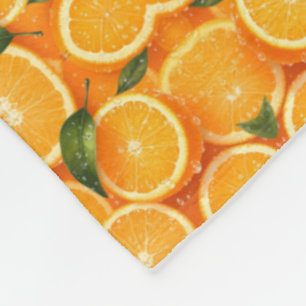 Couverture Polaire Serviette Fraîches Oranges et Feuilles