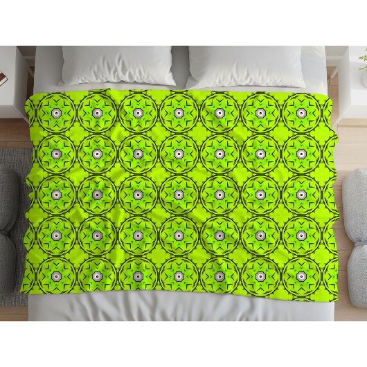 Couverture Polaire Serviette vert clair avec motif circulaire complex