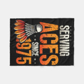 Couverture Polaire Serving Aces depuis 1975 Badminton Lover 50th Birt (Devant (Horizontal))