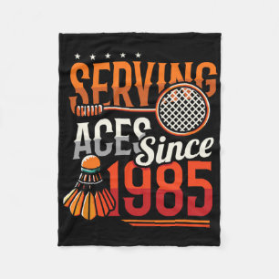 Couverture Polaire Serving Aces depuis 1985 Badminton Lover 40th Birt