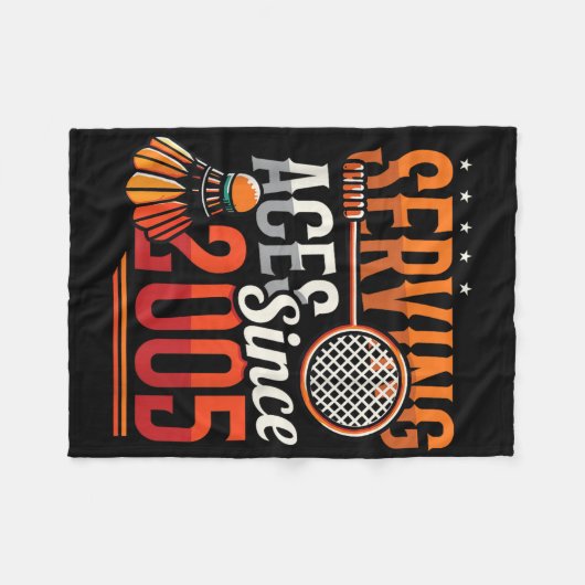 Couverture Polaire Serving Aces depuis 2005 Badminton Lover 20th Birt (Devant (Horizontal))