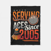 Couverture Polaire Serving Aces depuis 2005 Badminton Lover 20th Birt (Devant)