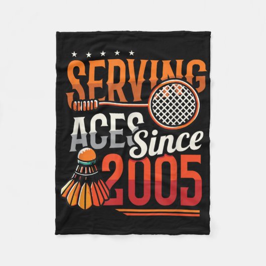 Couverture Polaire Serving Aces depuis 2005 Badminton Lover 20th Birt (Devant)