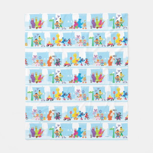 Couverture Polaire Sesame Pals Marcher Le Long De Sesame Street Motif (Devant)