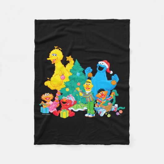 Couverture Polaire Sesame Street Christmas Pals  (Devant)