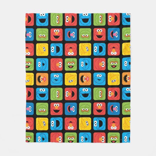 Couverture Polaire Sesame Street Cubed Visages Motif (Devant)