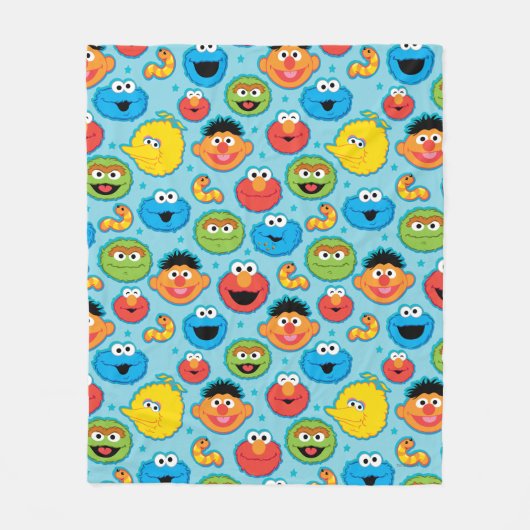 Couverture Polaire Sesame Street Façades Motif sur Blue (Devant)