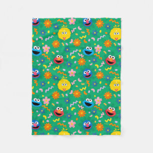 Couverture Polaire Sesame Street Green Floral Motif