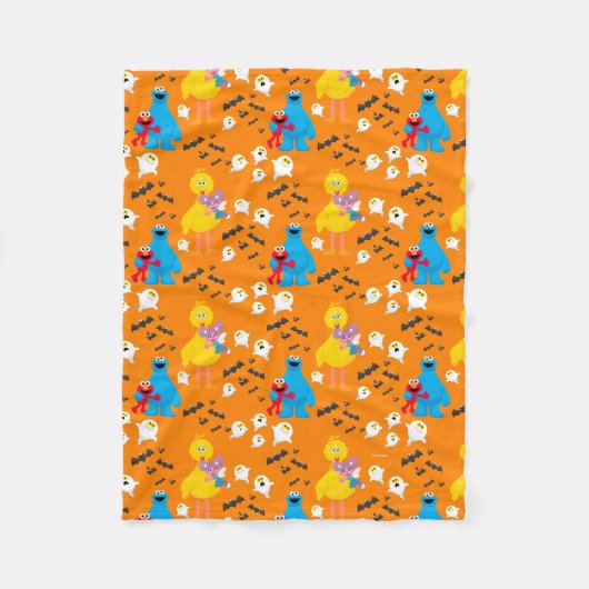 Couverture Polaire Sesame Street Halloween chauves-souris et fantômes (Devant)