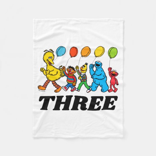 Couverture Polaire Sesame Street Pals 3rd Birthday Balloons Toddler (Devant)