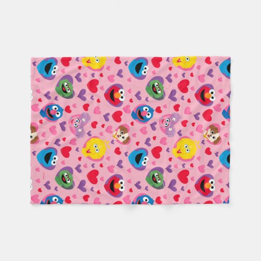 Couverture Polaire Sesame Street Valentine Hearts Motif (Devant (Horizontal))