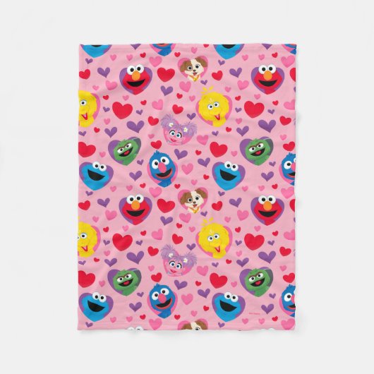 Couverture Polaire Sesame Street Valentine Hearts Motif (Devant)