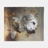 Couverture Polaire Setter anglais avec faisans, art (Devant (Horizontal))