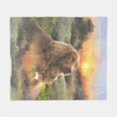 Couverture Polaire setter irlandais avec chiot (Devant (Horizontal))