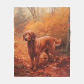 Couverture Polaire Setter rouge irlandais à l'automne Feuilles automn (Devant)