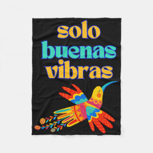 Couverture Polaire Seules de Bonnes Vibrations - Espagnol Coloré Mexi