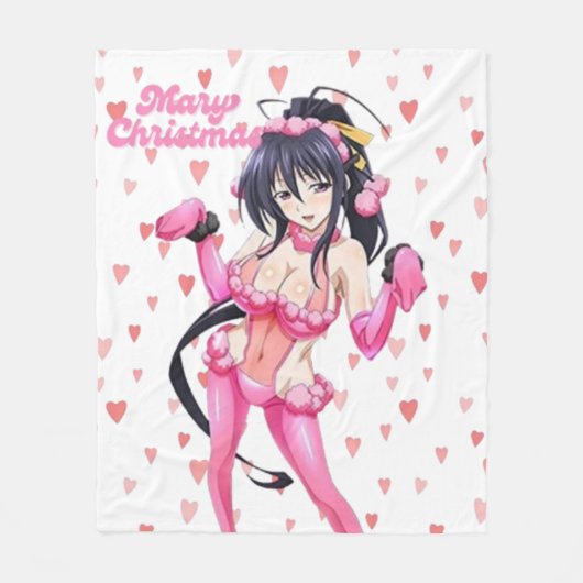 Couverture Polaire Sexy Santa Marry Cristmas Pink Heart Anime Diva (Devant)
