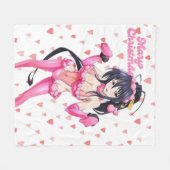 Couverture Polaire Sexy Santa Marry Cristmas Pink Heart Anime Diva (Devant (Horizontal))