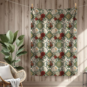 Couverture Polaire Shabby Chic Blanket intemporel Motifs de carreaux