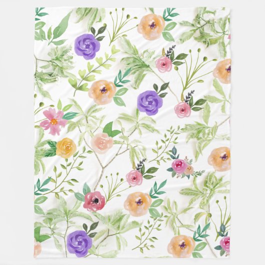 Couverture Polaire Shabby Chic Floral (Devant)