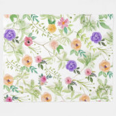 Couverture Polaire Shabby Chic Floral (Devant (Horizontal))