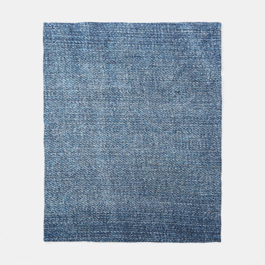 Couverture Polaire Shabby denim texture for background. Blue jeans (Devant)