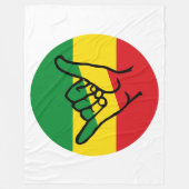 Couverture Polaire Shaka Main Avec Couleurs Reggae (Devant)