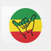 Couverture Polaire Shaka Main Avec Couleurs Reggae (Devant (Horizontal))