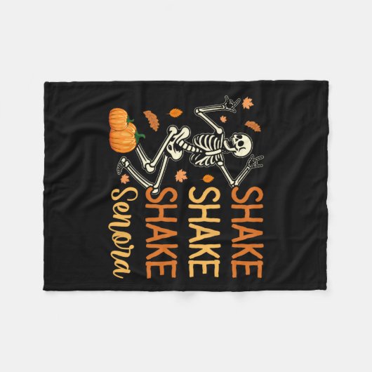 Couverture Polaire Shake Shake Shake Senora Funny Skeleton Citrouille (Devant (Horizontal))